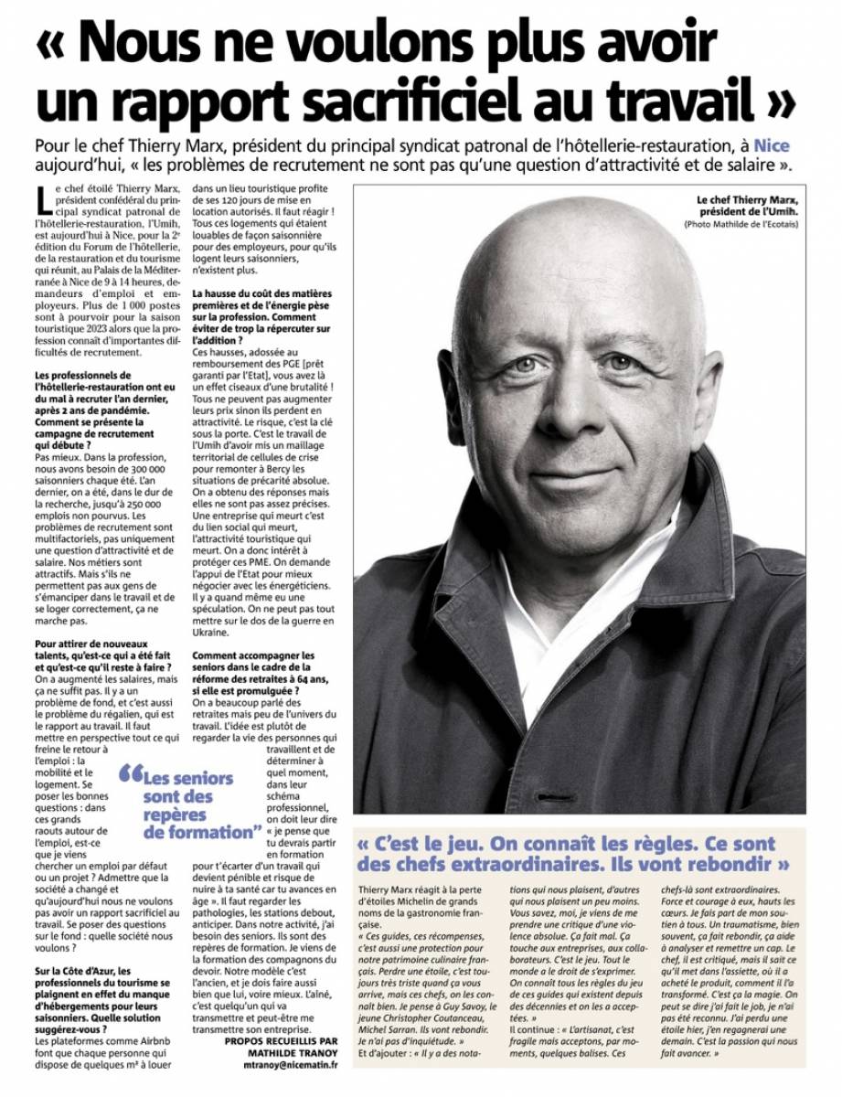 Le président de l'UMIH nationale à Nice